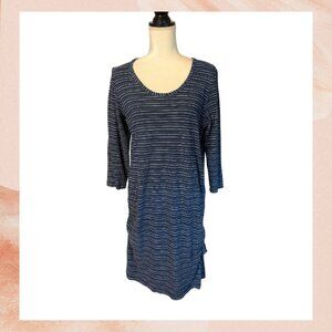 Jane and Delancey Navy Striped Shirt Dress